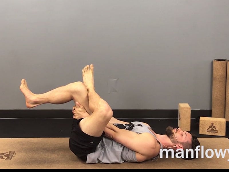 Yoga for Equestrians: Reclined Figure 4 for hamstrings and hip flexors