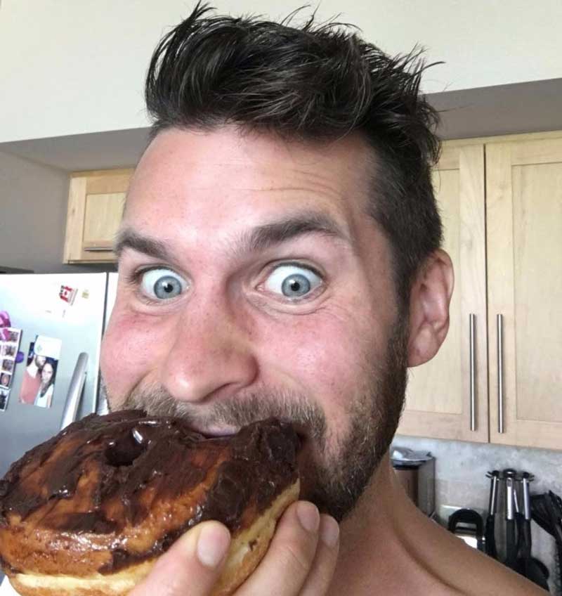 Dean eating donut