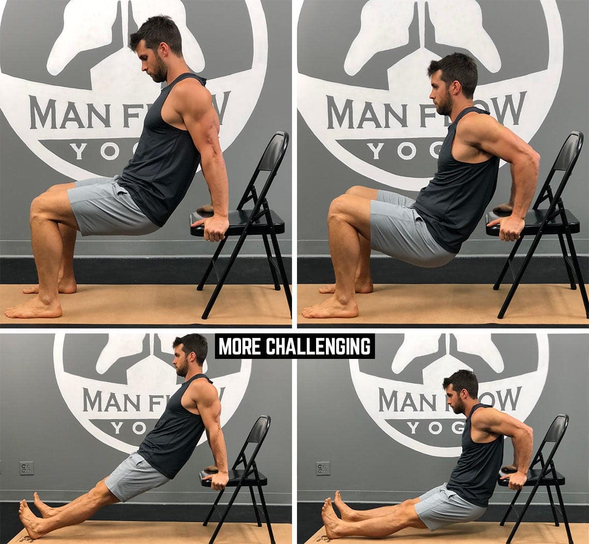 Challenging Chair Yoga Exercises - Man Flow Yoga