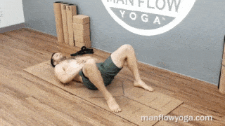 man flow yoga - Breath work on floor