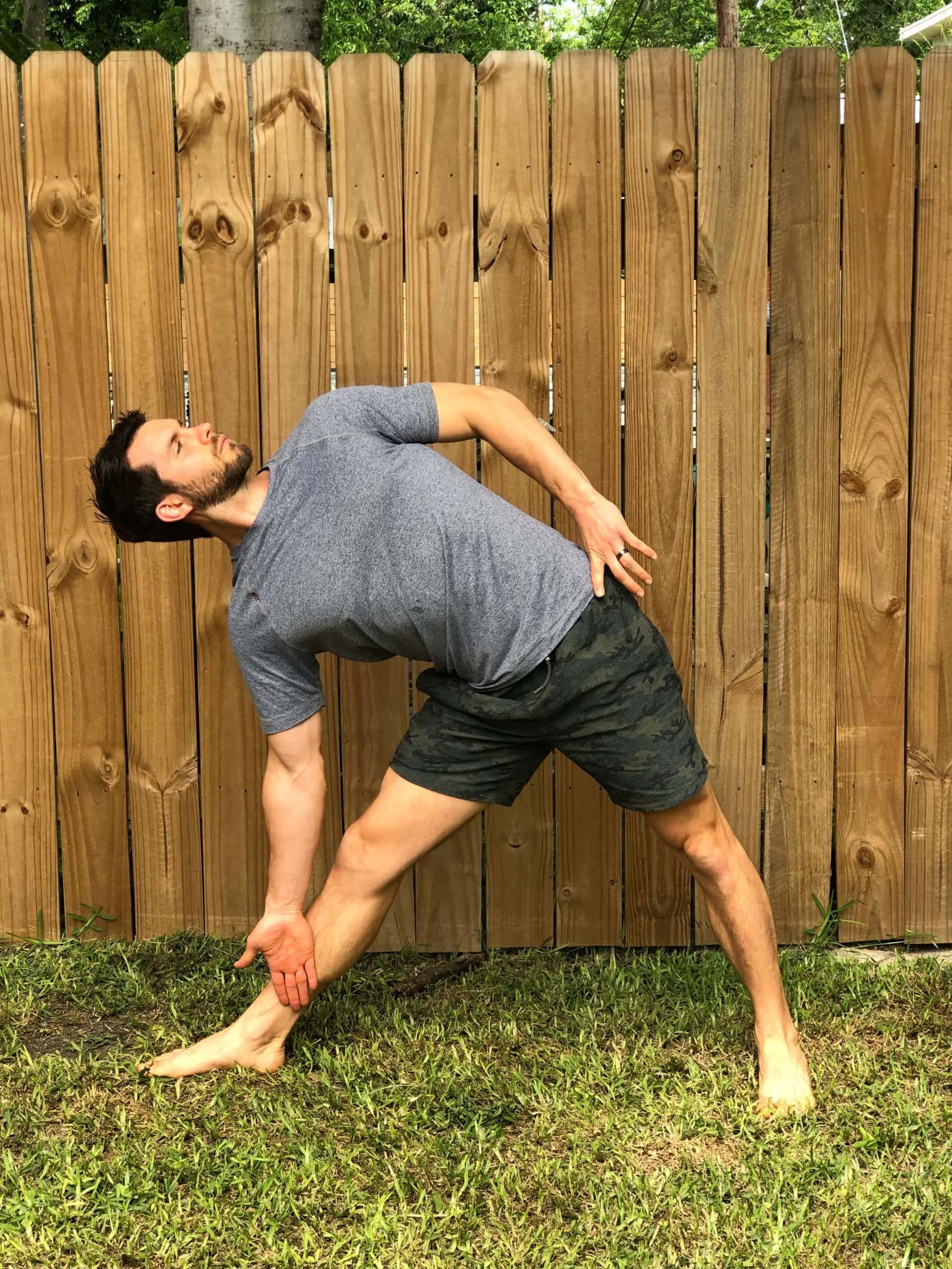 yoga for neck and shoulders supported triangle