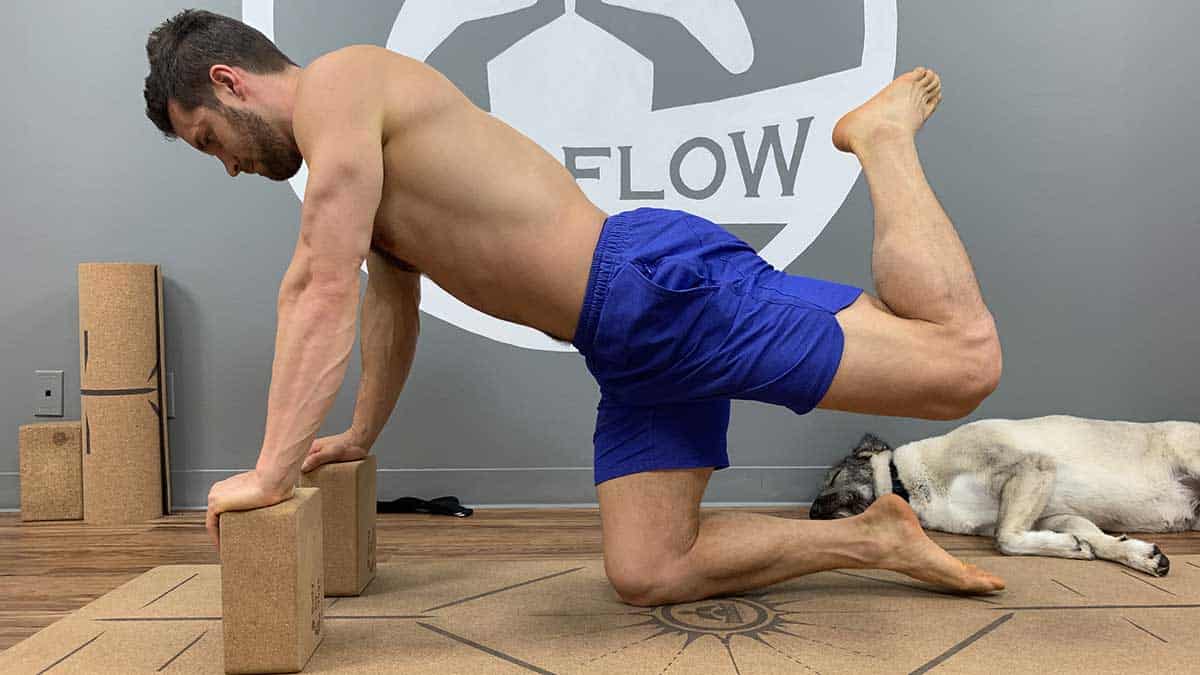 Yoga for Spinal Decompression - Donkey Kicks - Modification - Blocks