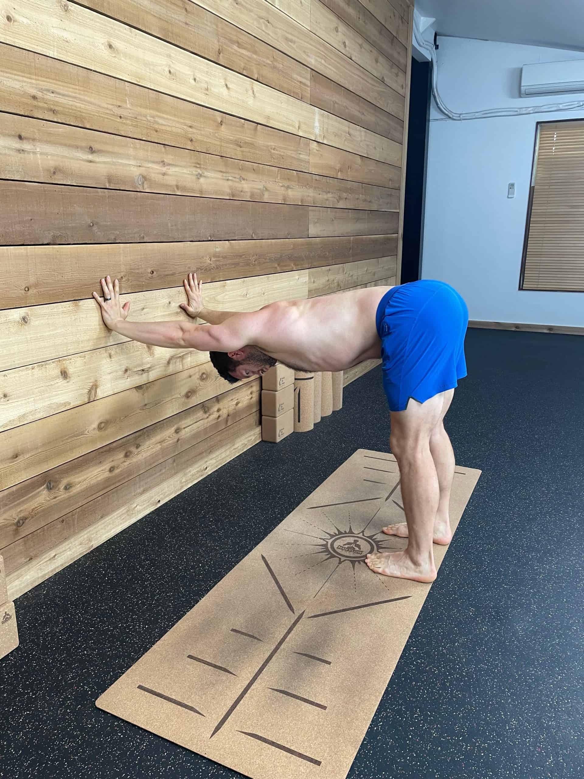 Upper Body Yoga Stretches - Downdog on A Wall