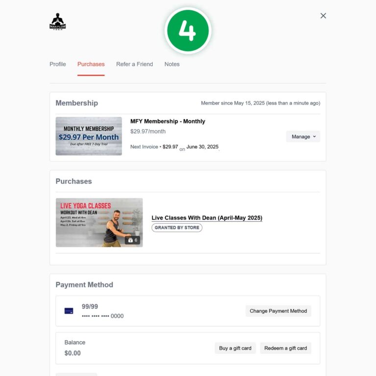 Man Flow Yoga | Purchase and Billing Information
