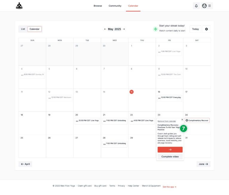 Man Flow Yoga | Scheduled Workouts
