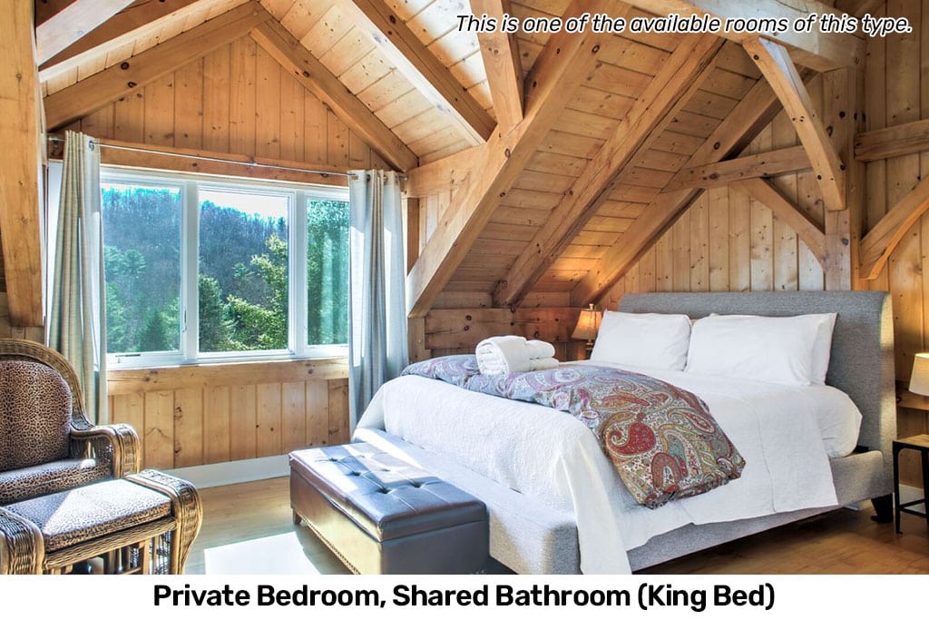 1x Private Bedroom (A), Shared Bathroom (King Bed, Bathroom shared with [B])