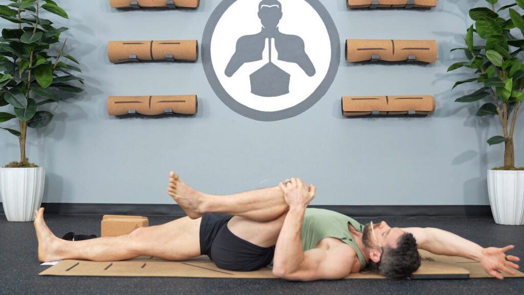 Step 5: Lying Knee to Chest Side Bend | Breathwork & Movement To Find Peace: Morning Yoga For Anxiety