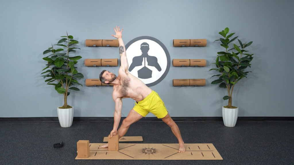 Inflexible Men: Try This Lower Body Yoga - Pose 3 - Part B: Triangle Pose Inflexible Men: Try This Lower Body Yoga - Pose 3 - Part B: Triangle Pose