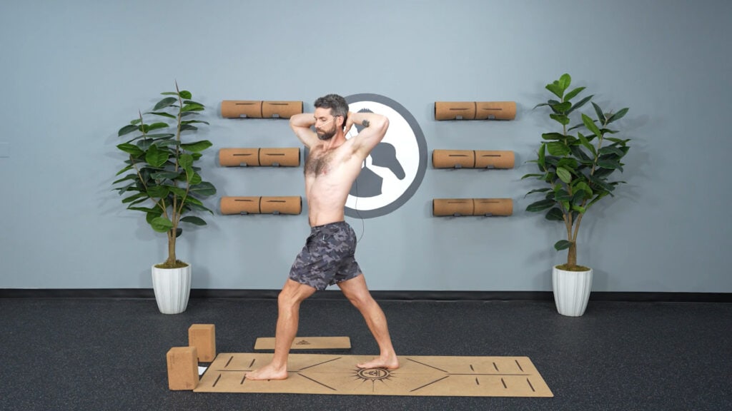 Stiff Shoulders? Here is a Quick 10-Minute Routine That Actually Works - Shallow Lunge with Thoracic Twists